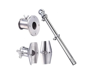 Stainless Steel 316 Marine FLAGPOLE SOCKET TOP MOUNT 1 Inch(25mm) Round Railing Base Handrail <b>Yacht</b> Boat Hardware Accessories St - Product Image 4