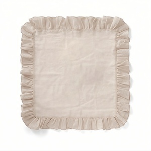 Serviettes en lin carrées personnalisées avec volants Serviettes en lin réutilisables de style moderne faites à la main - Product Image 2