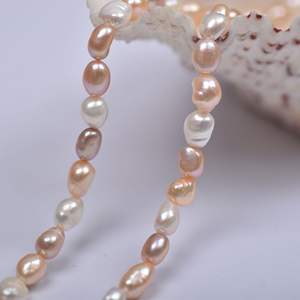 Perles d'eau douce naturelles de couleur bonbon de 7-8 mm, forme baroque, semi-finies, accessoires de bijoux DIY - Product Image 3