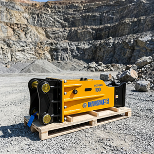 Nuevo Martillo Hidráulico Silencioso Tipo Caja SB100 para Excavadoras de 25-30 Toneladas, Uso en Construcción, Cincel de 150 mm, Amarillo - Product Image 1