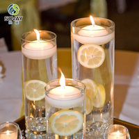 Bougies chauffe-plat personnalisées avec logo, pots en verre transparents, lanternes et pots de mariage, structure creuse pour la décoration