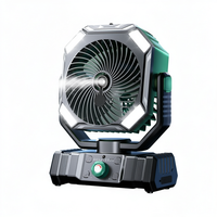 Nouveau ventilateur portable de camping extérieur avec charge USB, lumière LED, recharge d'eau et humidification