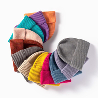 Oem Hot Sale Custom Effen Kleur Blanco 100% Acryl Gebreide Muts Winter Geweven Hoeden Winter Beanie