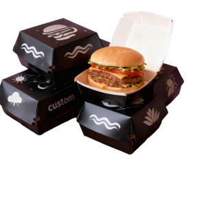 Emballage Paquete de hamburguesas Caja de hamburguesas Contenedor para llevar Desechable Hamburguesa Pan Hot Dog Embalaje de alimentos - Product Image 2