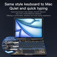 IFacemall Bluetooth clavier sans fil étui pour iPad Pro 13 pouces 2024 M4 2025 M5 Angle gratuit clavier de frappe silencieux avec rétro-éclairage