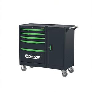 Armoire à outils roulante Fasano Tools à 5 tiroirs avec porte et roulettes pour la réparation automobile - Product Image 2