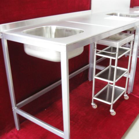 High Quality Countertop Kitchen Metal Furniture With Sink