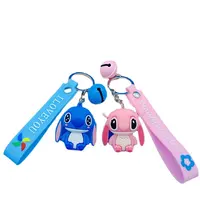 Stitch porte-clé à motif de dessin animé Lilo & Stitch, mignon poupée porte-clé mode Couple sac ornement porte-clés voiture pendentif cadeau