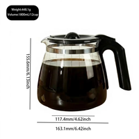 Carafe à café en verre borosilicate résistant à la chaleur de qualité supérieure, pot à café, carafe de remplacement pour Black+Decker 12 tasses, prix promotionnel