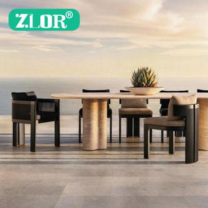 बाहरी भोजन सेट के बाहर टेबल और कुर्सियों एल्यूमीनियम गोल मेज लक्जरी आउटडोर फर्नीचर गार्डन डाइनिंग कुर्सियां - Product Image 1