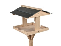 Mangeoire à oiseaux en bois massif écologique, maison pour oiseaux, table autoportante pour jardin extérieur, table à oiseaux en bois avec support