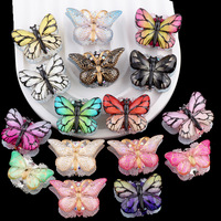 Perles à trou droit à motifs floral et papillon, dégradé multicolore, pour la création de bijoux, stylos DIY, sangles de téléphone, porte-clés et accessoires de chaînes de sac