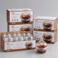 Conteneur en PET transparent écologique en forme de dôme rond avec couvercle, boîte à gâteau transparente pour emballage de desserts à emporter pour boulangerie