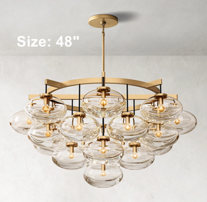 Lustre moderne en verre et laiton avec boules LED pour salon et <span class=keywords><strong>cuisine</strong></span>, 36 pouces - Product Image 4