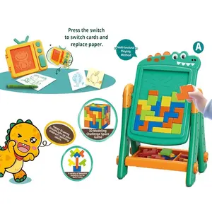 Oem Hot Selling Dmg <span class=keywords><strong>3</strong></span> In 1 Multifunktion ale Schreibtafel für Kinder Zeichenbrett Teil löschen Kinder Dinosaurier Doodle Board Set - Product Image 6