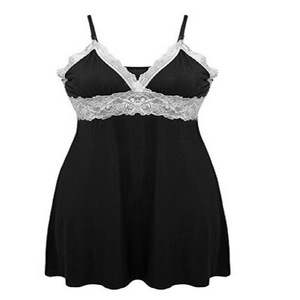 Nuevo conjunto de dos piezas de lencería negra de estilo europeo y americano, de imitación de seda, moderno y cómodo, con ribete de encaje. - Product Image 2