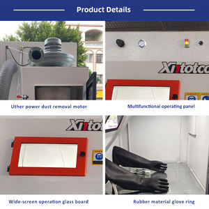 Çift istasyon kumlama kuru kum kumlama kabini geri dönüşüm kumlama makinesi otomatik kumlama makinesi - Product Image 5