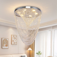 Lustre suspendu de luxe en cristal à hauteur réglable pour villa, escalier, hôtel, salle de banquet