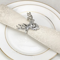 Anneaux de serviette en métal populaires en forme de tête de renne et de cerf pour la décoration de table de Noël et de mariage, faits à la main