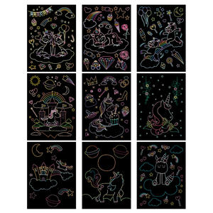 Kinder DIY kreative Farbe Kratzer Malerei benutzer definierte Zeichnung Regenbogen Magie Graffiti Kratz papier Kunst Set für Kinder - Product Image 5