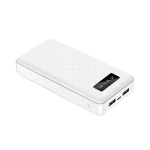 Powerbank darurat ponsel portabel 30000mah Charger 2.1A Dual USB Power Bank 10000mah dengan senter LED untuk ponsel pintar
