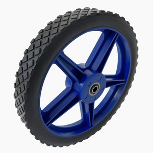 Cheng Jin Vehicles 12 Inch Solid <b>Plastic</b> <b>Wheel</b> Blue PVC Coated For Lawnmower Mini Tiller - Product Image 5
