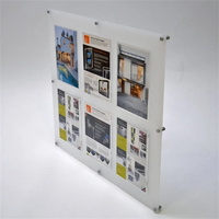 Panneau d'affichage mural en acrylique hautement transparent, taille personnalisée, logo couleur personnalisé, marque YGL, modèle YGL-823