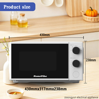 Oven Microwave Putih Laris Manis, Pemasangan Built-in 220V, Kontrol Mekanis Rumah Tangga, Kapasitas 17L, Dilengkapi Fungsi Panggangan untuk Afrika