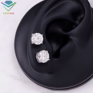 RTS Classic 4 Prongs Mossanite <b>Earrings</b> <b>for</b> <b>Men</b> Women 925 Sterling <b>Silver</b> 1.5CT 2CTVVS Moissanite Diamond Stud <b>Earrings</b> - Product Image 5