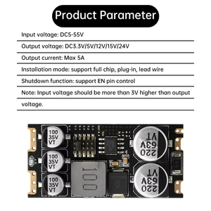 DC-DC DC Step-Down Power Module Buck Converter 5-55V Eingang 3,3 V/5V/12V/15V/24V 5A Ausgangs unterstützung SMD-Steck leitungen - Product Image 6