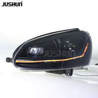 Phare LED JUSHUN pour Volkswagen VW Golf 5 MK5 2003-2011 Mise à niveau Phare à œil doré Accessoires de voiture