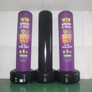 Colonne publicitaire gonflable personnalisée KeepFuns de couleur violette, pilier gonflable promotionnel sur le thème des Minions avec base - Product Image 4