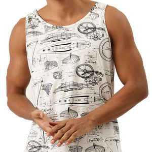 Camiseta sin Mangas para Hombre, Cómoda, Tejida, Transpirable, 100% Algodón, para Gimnasio, Fitness, Casual, Último Diseño, Estampado Moderno, Nueva Llegada, Talla Grande - Product Image 6