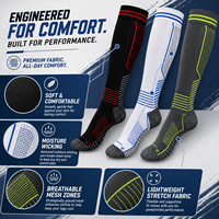 Chaussettes de compression personnalisées avec logo OEM, douces, à compression graduée, hauteur genou, pour la course à pied, l'athlétisme, la randonnée, chaussettes de compression pour hommes