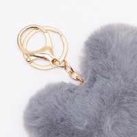 Porte-clés pompon en peluche avec motif léopard et cœur pour femme, nouveau, coloré, pendentif pom, pour sac, hiver