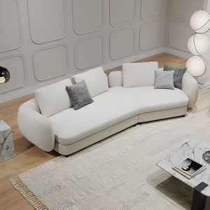 Sofá de tela de estilo crema moderno, lujosos sofás italianos de tres plazas para el hogar, sofás suaves, sofá de esquina de gama alta para sala de estar - Product Image 5