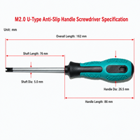 Tournevis de sécurité de type U et de type H, 180 mm, pointe en acier 45, manche ergonomique en acier au carbone, outil de réparation manuel