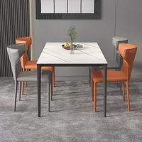 Sattelleder Metallrahmen Esszimmerstuhl Wohnmöbel Moderner Luxus-Designer Kratzfest Verschleißbeständig
