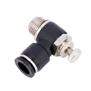 SL Series Flow Speed Control Exhaust Valve Pneumatic Push In Pipe Connector Hand Control Pneumatic Fittings