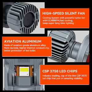 Nouvelle ampoule de phare LED H4 à lentille 100W 12V 6000K 10000 Lumens Super Lumineuse pour Voitures, Motos et Camions, Modèle Y11 - Product Image 4