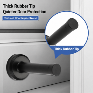 Butée de porte magnétique murale robuste en acier inoxydable nickel brossé moderne, amortisseur anti-collision pour hôtel - Product Image 5