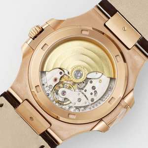 Montre mécanique en or rose pour hommes, bracelet en cuir de crocodile marron, lunette octogonale, cadran rayé blanc, affichage de la date, montre-bracelet de luxe - Product Image 6