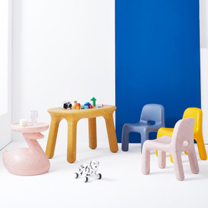 Moderno bambini tavolo da studio sedie Set bambino sedia da tavolo sgabello forte durevole panca in plastica per la scuola materna mobili per bambini - Product Image 3