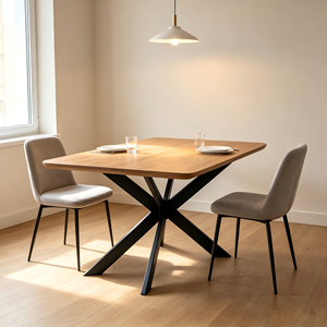 <span class=keywords><strong>Mesa</strong></span> de Comedor Rectangular Moderna y Tradicional de <span class=keywords><strong>Roble</strong></span>, Ecológica, con Superficie de Madera Impermeable, <span class=keywords><strong>Patas</strong></span> de Madera <span class=keywords><strong>Negras</strong></span> en Forma de X, para 4 Personas, para Cocina y Hogar - Product Image 1