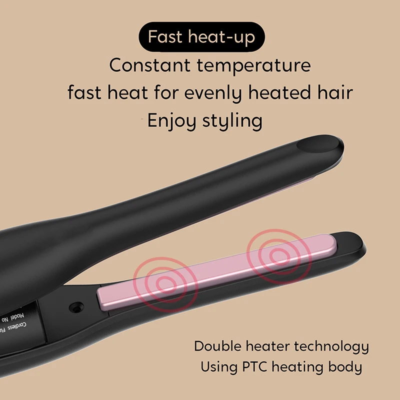 Manufacturer Keratin Fast Straightening Portable Mini Wireless New 2 in 1 Cordless Hair Curl Flat Iron Styling Hair Straightener