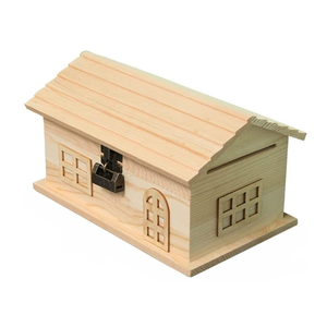 Factory selling all kinds of popular cute custom wooden children's wood piggy bank