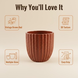 Pots de fleurs en céramique au design classique et moderne, durables, pour l'intérieur et l'extérieur, avec trous de drainage, finition émaillée, vente en gros - Product Image 6