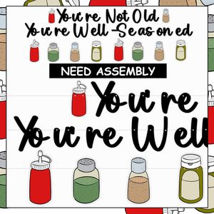 Striscione 'Non sei vecchio, sei ben stagionato' con tema spezie, decorazioni per compleanno a tema chef, accessori per feste a tema condimenti - Product Image 5