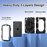 Étui robuste pour tablette, coque en silicone antichoc avec support pour stylet pour iPad Mini 7 A17 Pro Mini 6 8,3 pouces
