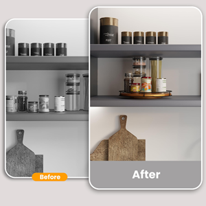 Plateau rotatif fonctionnel en bois paresseux Susan plateau tournant Vintage pour Table à manger cuisine comptoir armoire stockage maison Accent - Product Image 3